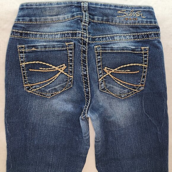 Vintage Silver Suki Jeans Capri Style In Dark Blue Wash - Picture 4 of 8